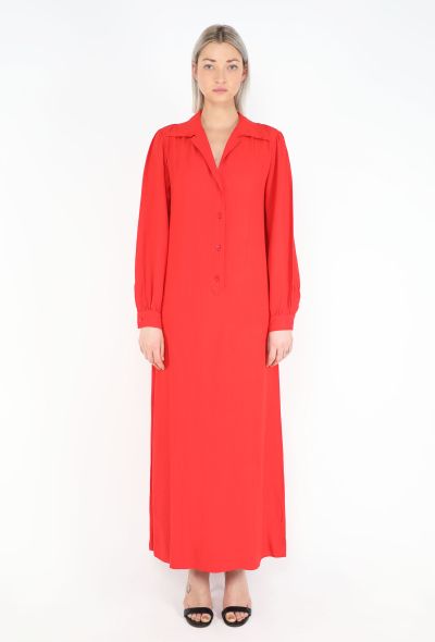 Saint Laurent '70s Collared Crêpe Maxi Dress - 2