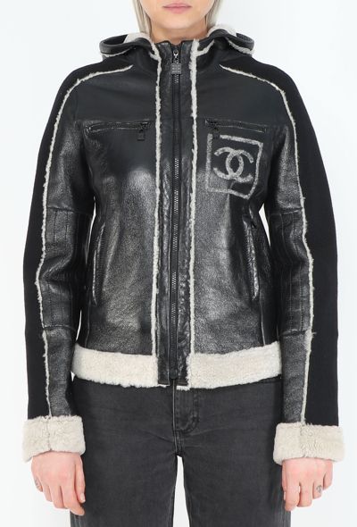 Chanel Fall 2008 'CC' Shearling Hooded Jacket - 1