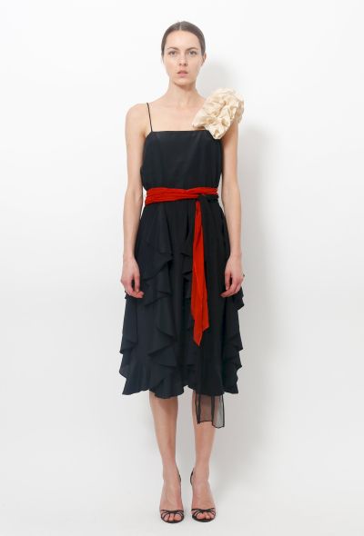 Vintage Ruffled Black Dress - 1