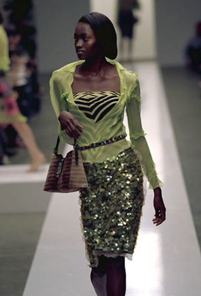 Fendi Sequin Chiffon Skirt Ensemble, S/S 2000 - 2