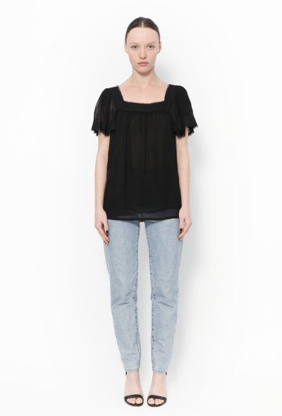 Saint Laurent '70s Lace Trim Silk Blouse - 2 Saint Laurent '70s Lace Trim Silk Blouse - 2