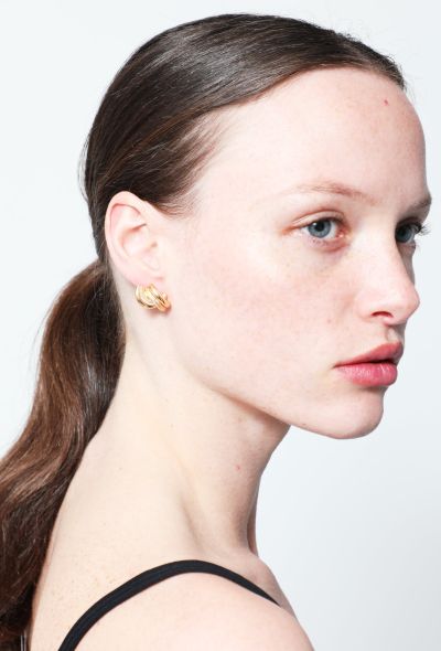                                         Vintage 18k Gold Textured Earrings-2
