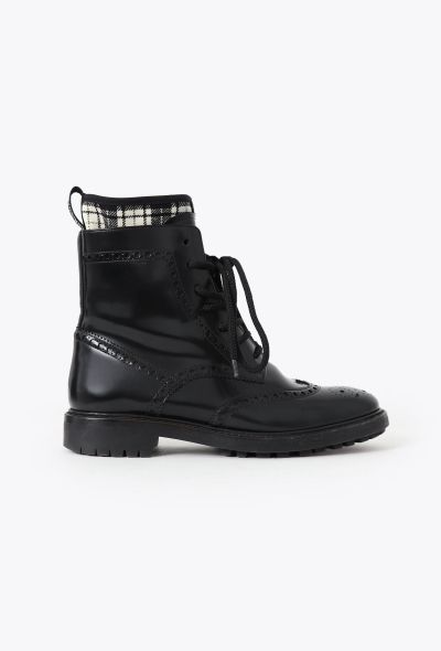 Dior 2019 D-Order Leather Tartan Boots - 1