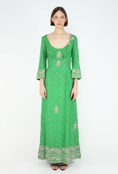 World Treasures '70s Authentic Embroidered Zardozi Silk Gown - 1