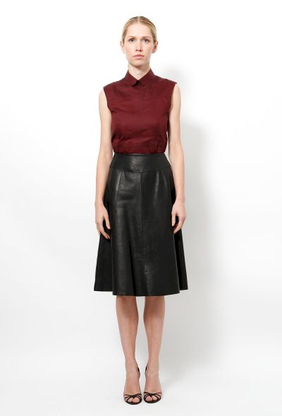                                         Band of Outsiders Leather Skirt-1