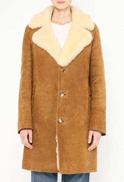 Céline 2019 Suede Shearling Lined Coat - 2 Céline 2019 Suede Shearling Lined Coat - 2