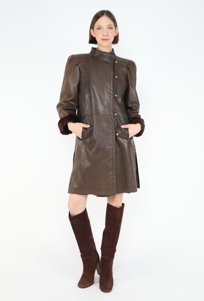 Saint Laurent Vintage Shearling-lined Leather Coat - 1