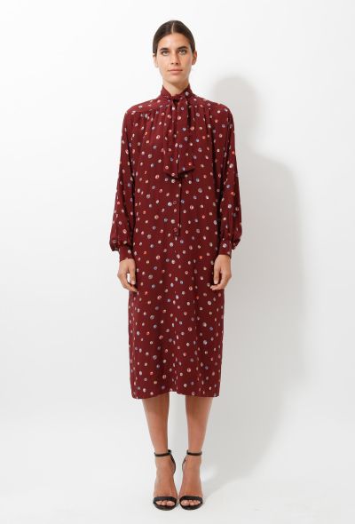 Céline 80s Marble Print Lavallière Dress - 2