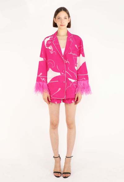 Valentino Ostrich Trim Silk Ensemble, Pre-Fall 2023 - 1