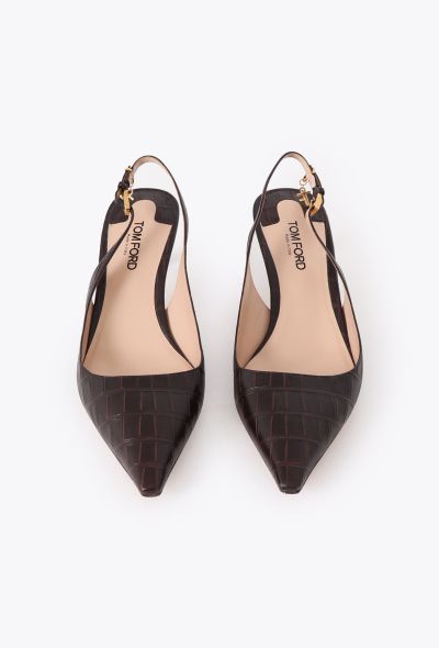 Tom Ford 2023 Angelina Croco Slingbacks - 2