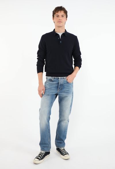 Loro Piana Navy Vicuña Knit Polo - 2