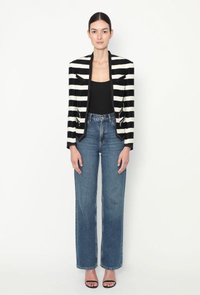 Balmain 2018 Bicolor Collarless Blazer - 2 Balmain 2018 Bicolor Collarless Blazer - 2