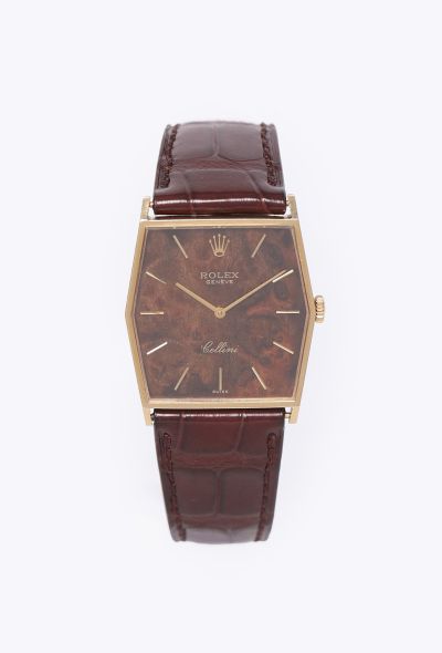 Rolex RARE Vintage 18K Yellow Gold & Mahogany Cellini Watch - 1