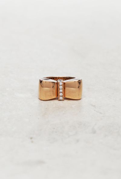                                         Damiani 18k Rose Gold and Diamond Bow Ring-1