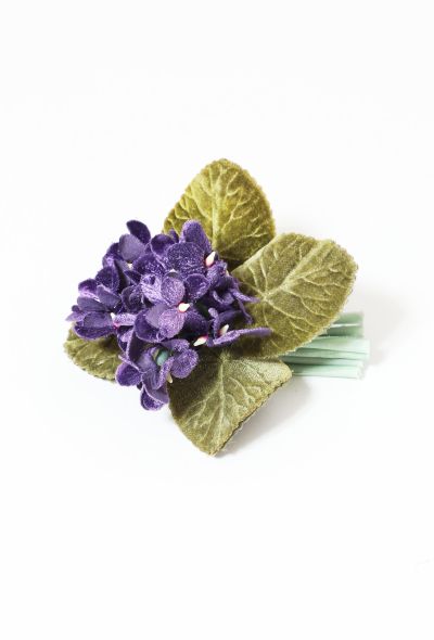                             Violet Flower Velvet Brooch - 2