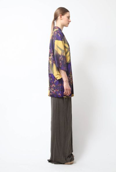                                         Purple and Yellow Floral Kimono-2
