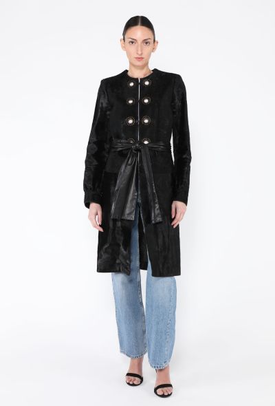 Saint Laurent Early 2000s Tom Ford Pony Hair Belted Coat - 2