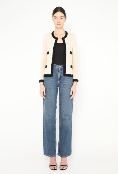 Chanel Woven Trim Cashmere Cardigan - 2 Chanel Woven Trim Cashmere Cardigan - 2