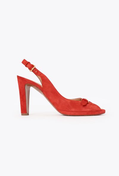 Hermès Suede Buckle Slingbacks - 1