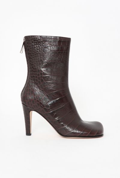 Bottega Veneta 2021 Bloc Embossed Ankle Boots - 1