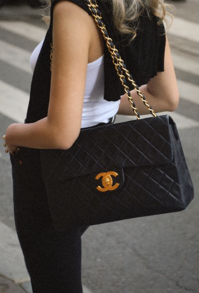 Chanel '90s Navy Maxi Timeless Bag - 2