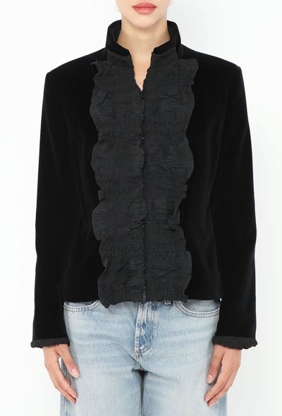 Saint Laurent Tom Ford F/W 2001 Velvet Ruffled Jacket - 1