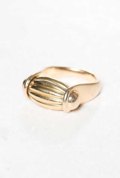                            Vintage 18k Yellow Gold Gadroon Ring-6