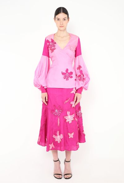 Thea Porter RARE Couture 1973 Silk Appliquée Ensemble - 1 Thea Porter RARE Couture 1973 Silk Appliquée Ensemble - 1