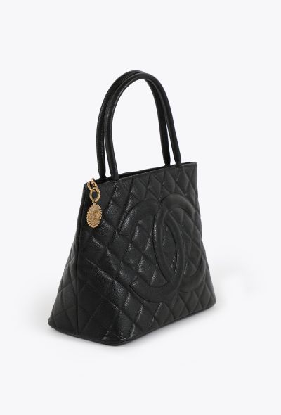 Chanel Vintage Caviar Medallion Tote Bag - 2