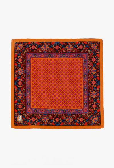 Saint Laurent Vintage Floral Silk Jacquard Scarf - 1