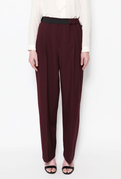                             Burgundy Belted Trousers - 2