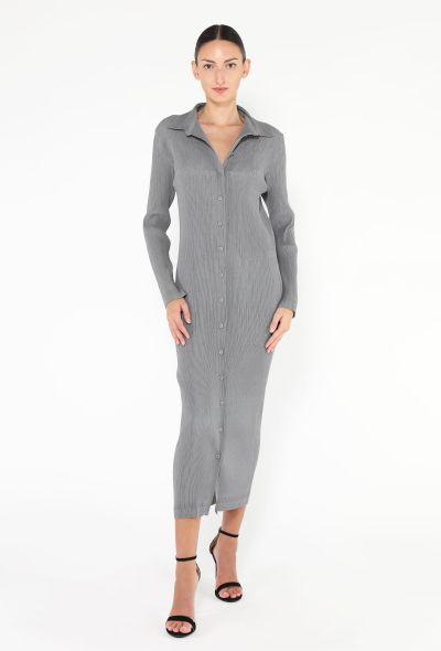 Issey Miyake Pleated Button Down Dress - 2