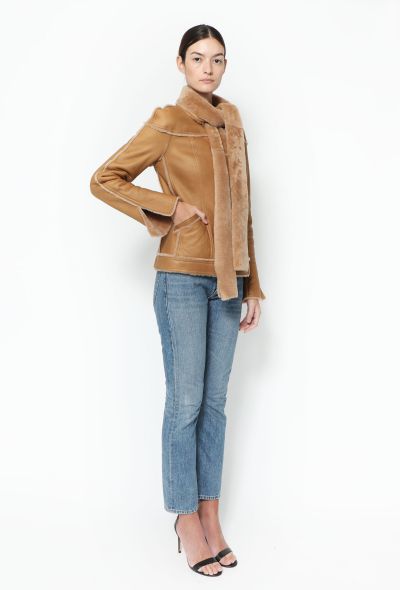 Chanel 2004 Lambskin Shearling Scarf Jacket - 1