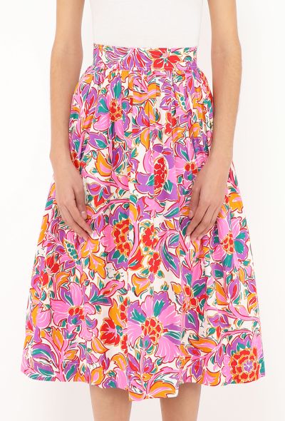 Saint Laurent Vintage Floral Cotton Skirt - 2
