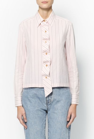 Chanel 2002 Ruffled Pinstripe Shirt - 1