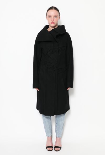                                         Ruched Wool Coat-2