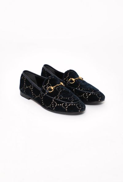 Gucci Jordaan Velvet 'GG' Loafers - 2