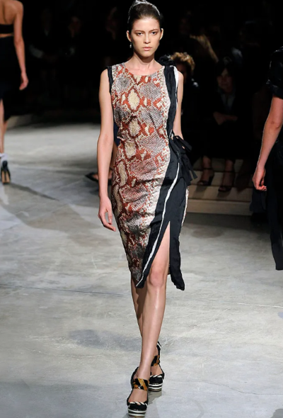 Prada S/S 2009 Crinkled Snake Print Dress - 2