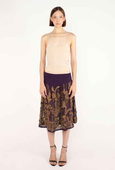 Dries Van Noten Embroidered Silk Skirt, 2006 - 3