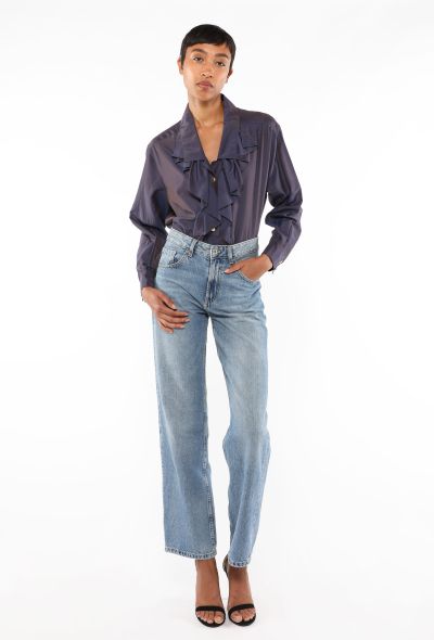Chanel Vintage Silk Ruffled Blouse - 2