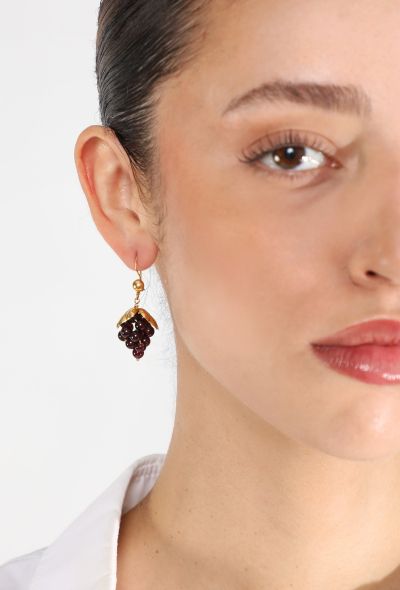 Vintage Fine Jewelry 18k Yellow Gold & Garnet Pendant Earrings - 2