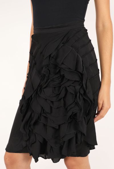 Saint Laurent Draped Rose Silk Skirt, S/S 2003 - 1