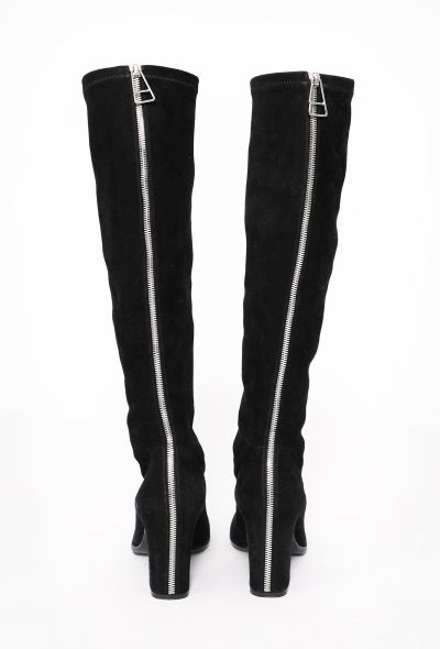 Balenciaga Black Suede Back-Zip Boots - 2