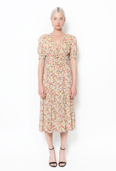                             Ruched Floral Cotton Dress - 1