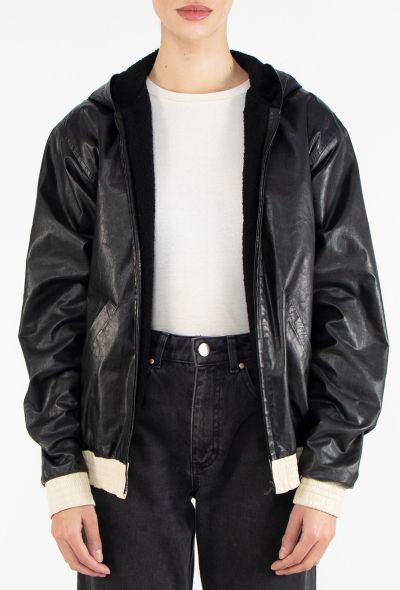Chanel Leather Bouclé-Lined Bomber Jacket - 1