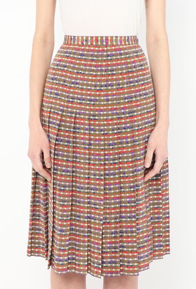 Céline '70s Abstract Pleated Silk Skirt - 2 Céline '70s Abstract Pleated Silk Skirt - 2