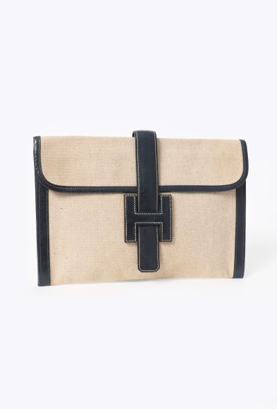 Hermès '70s Toile H & Box Jige Clutch - 2