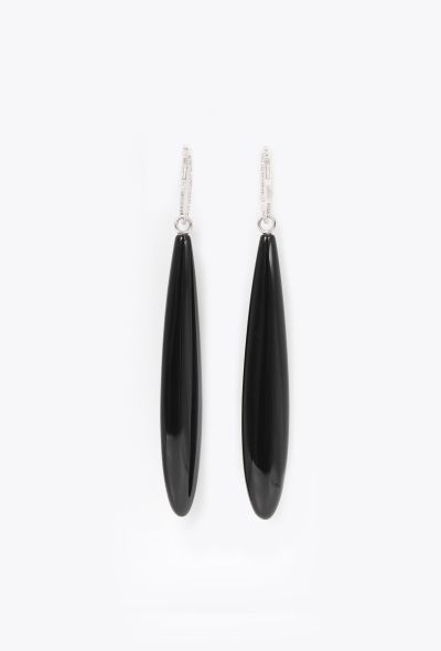 Vintage Fine Jewelry 18k White Gold, Diamond & Onyx Earrings - 1 Vintage Fine Jewelry 18k White Gold, Diamond & Onyx Earrings - 1