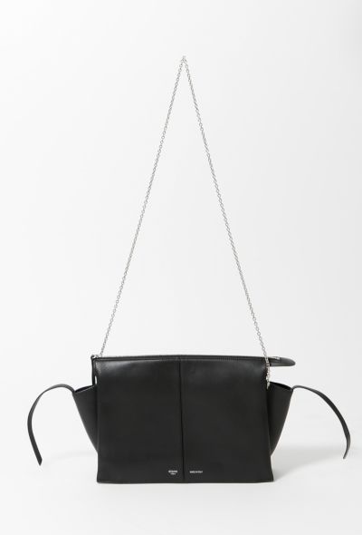                            Black Tri-Fold Shoulder Bag - 1