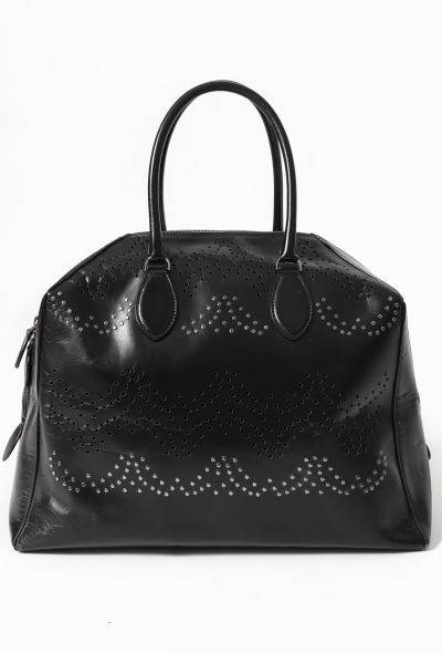 Alaïa Laser Cut Studded Bowling Bag - 1 Alaïa Laser Cut Studded Bowling Bag - 1